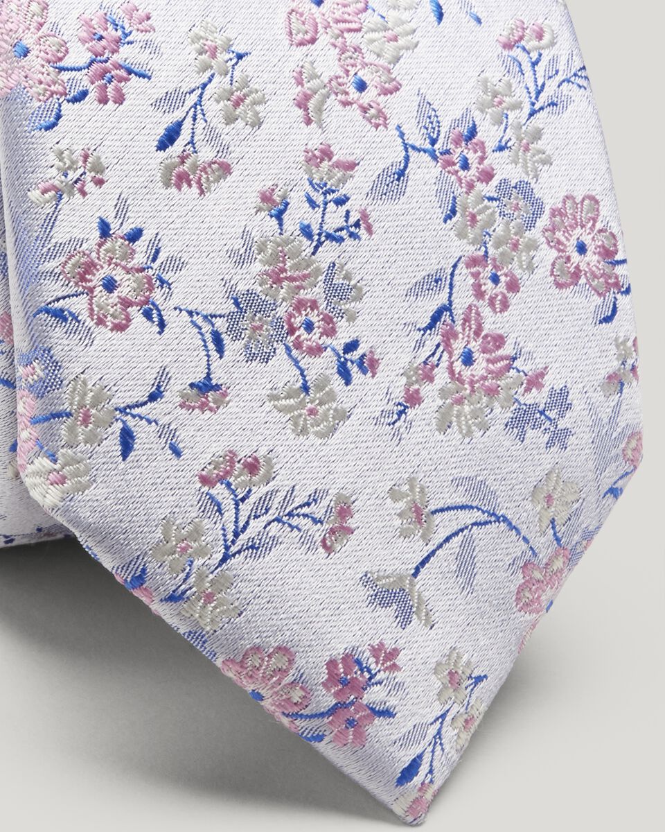Small Scale Multi Tone Floral Tie 